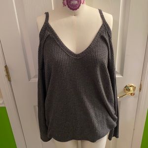 Out from Under Waffle Open Shoulder Top